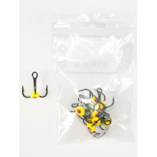 Гачок-трійник для приманок Lucky John з краплею колір. разм.004