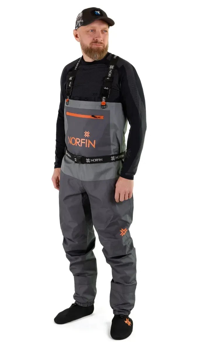 Забродний напівкомбінезон Norfin PILOT STOCKINGFOOT GRAY (шкарпетка неопрен)