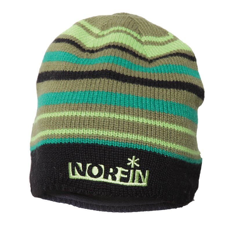 Шапка вязаная Norfin Frost DG (зеленая в полоску) р.XL