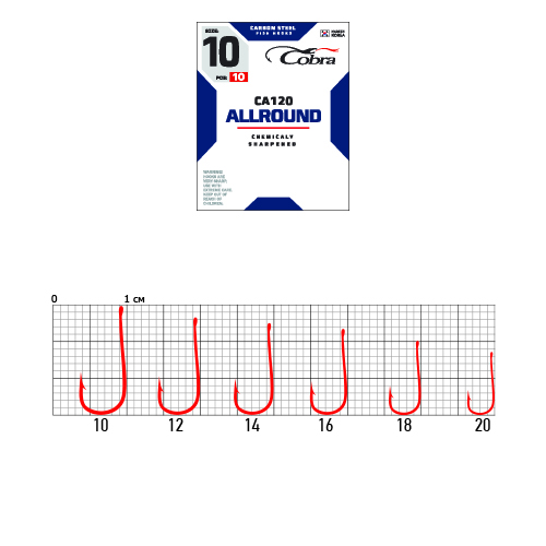 Гачки Cobra ALLROUND сер. CA120 разм. 014 10шт.