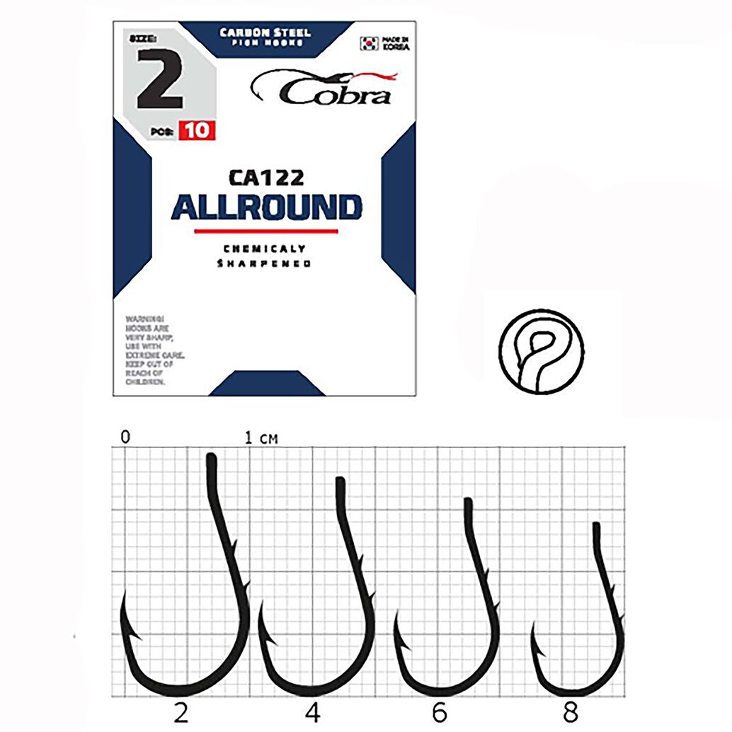 Гачки Cobra ALLROUND сер. CA122 разм. 002 10шт.