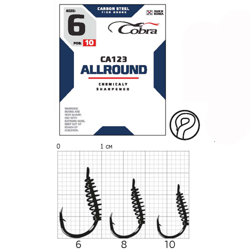 Гачки Cobra ALLROUND сер. CA123 разм. 008 10шт.