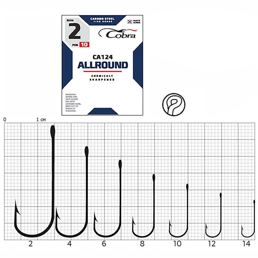 Гачки Cobra ALLROUND сер. CA124 разм. 004 10шт.