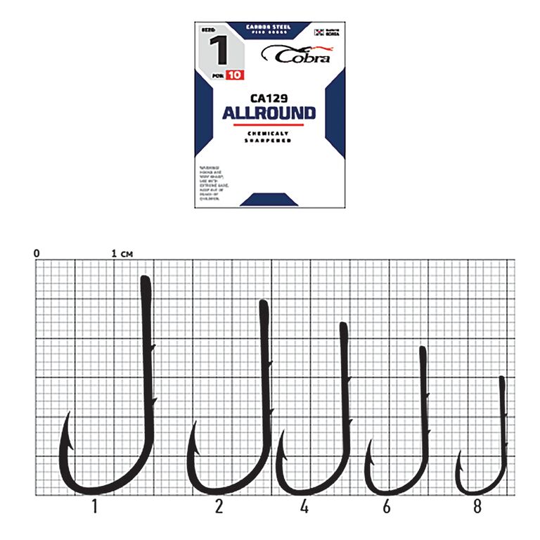 Гачки Cobra ALLROUND сер. CA129 разм. 002 10шт.